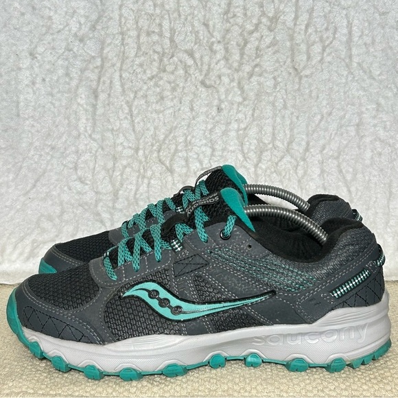Saucony Womens Grey Grid Raptor TR2 Trail Running Athletic Sneakers Shoes SZ 8.5 - Picture 2 of 11
